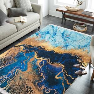 Protišmykový koberec v modrej farbe s abstraktným vzorom Modrá Šírka: 60 cm | Dĺžka: 100 cm