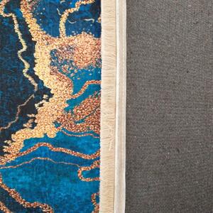 Protišmykový koberec v modrej farbe s abstraktným vzorom Modrá Šírka: 60 cm | Dĺžka: 100 cm