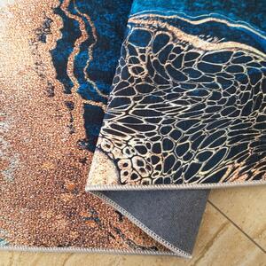 Protišmykový koberec v modrej farbe s abstraktným vzorom Šírka: 80 cm | Dĺžka: 150 cm