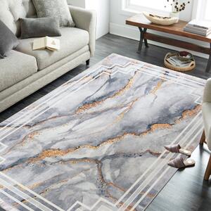 Protišmykový koberec sivej farby so vzorom Sivá Šírka: 60 cm | Dĺžka: 100 cm
