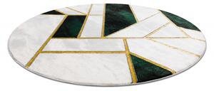 Koberec okrúhly EMERALD exkluzív 1015 glamour, mramor, geometrický zeleno / zlato