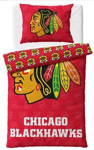 NHL Hokejové obliečky Chicago Blackhawks Shields 140x200/70x90 cm