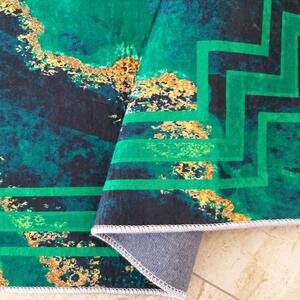 Protišmykový koberec zelenej farby so vzorom Šírka: 60 cm | Dĺžka: 100 cm