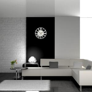 Jednoduché biele nástenné hodiny v drevenom dizajne Biela