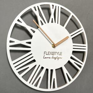 Jednoduché biele nástenné hodiny v drevenom dizajne Biela