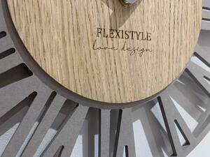 Jednoduché sivé nástenné hodiny v drevenom dizajne Sivá