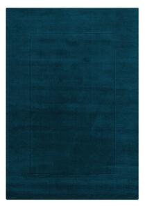 Tmavomodrý ručne tkaný vlnený koberec 160x230 cm Textured Wool Border – Flair Rugs