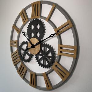 Jedinečné nástenné hodiny v industriálnom štýle 80 cm Hnedá