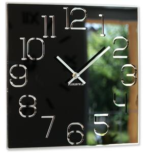 Štýlové hranaté hodiny čiernej farby 30 cm Čierna