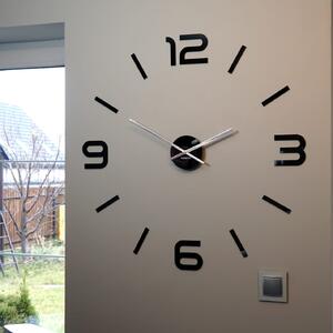 Dizajnové nalepovacie hodiny 80 cm Čierna