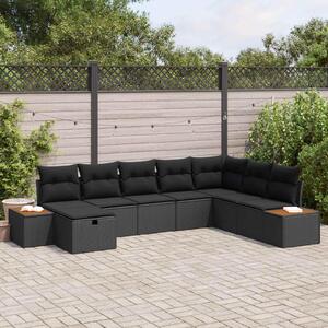 Maison Exclusive - Záhradný nábytok s vankúšmi s úložným priestorom Čierny Poly-rattan