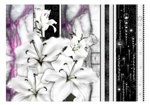 Fototapeta Plačúca ľalia na fialovom mramore - Crying lilies on purple marble
