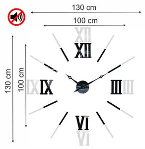 Elegantné nalepovacie hodiny čierne 130cm Čierna
