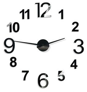 Dizajnové čierne nalepovacie hodiny 130cm Čierna