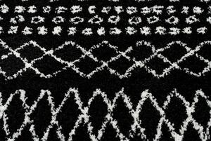 Koberec BERBER ETHNIC 63802, čierno - biely, strapce, Maroko Shaggy