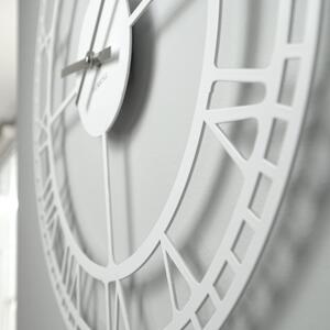 Kovové biele nástenné hodiny vintage 50 cm Biela