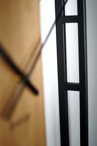 Dizajnové nástenné hodiny v kombinácií dreva a kovu 50 cm Čierna