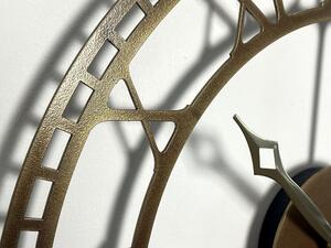 Kovové zlaté nástenné hodiny vintage 50 cm Zlatá