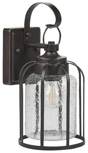 Vonkajšie nástenné svietidlo lampa čierna železo sklo 36 cm exteriér retro dizajn