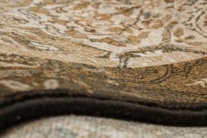 Vlnený koberec SUPERIOR KAIN rámik camel - hnedá