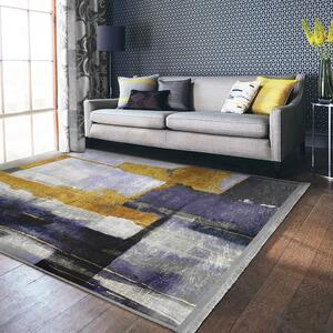 Žltý/tmavomodrý prateľný koberec 80x150 cm Unique – Mila Home