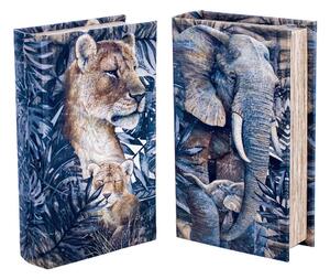 Košíky, škatule Signes Grimalt Kniha Kniha Tiger A Elephant 2 Jednotky