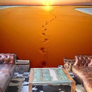 Fototapeta stopy v piesku - Footprints in the sand