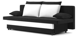Moderná rozkladacia pohovka bielo-čiernej farby 192 x 78 cm Čierna