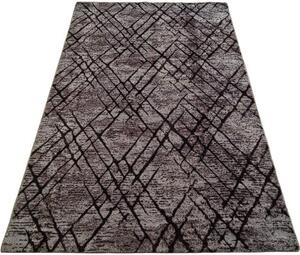 HU Sivý koberec Plush Deluxe Tmavy-mramor Rozmer: 50x80 cm