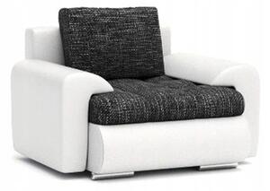 Luxusné pohodlné kreslo bielo sivej farby 95 x 90 cm Biela