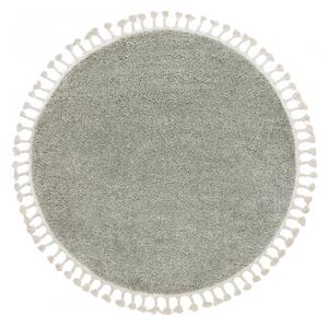 Okrúhly koberec BERBER 9000, zelená -strapce, Maroko, Shaggy