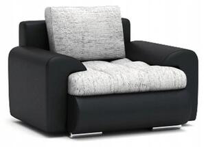 Luxusné pohodlné kreslo čierno sivej farby 95 x 90 cm Čierna