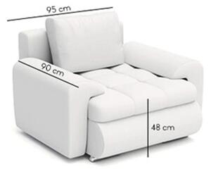 Luxusné pohodlné kreslo bielo sivej farby 95 x 90 cm Biela