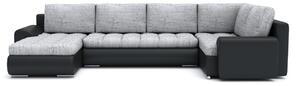Luxusná rozkladacia pohovka v tvare U, čierno sivej farby 303 x 183 cm Čierna