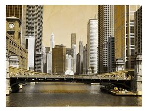 Fototapeta Most v Chicagu (vintage efekt) - Chicago's bridge (vintage effect)