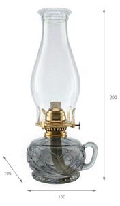 Brilagi - petrolejová lampa MERLIN dymová/sivá