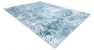 Moderný MEFE koberec 8725 vzor odtlačok prsta, krém / modrý