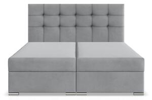Manželská posteľ ELDA Velvet 140×200 cm svetlosivá