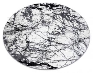 Moderný okrúhly COZY 8871, Marble, Mramor - Štrukturálny, dve vrstvy rúna sivý