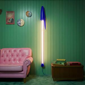 SELETTI LED závesné svietidlo BIC, modrá, dĺžka 173 cm, Modrá, Obývacia izba / jedáleň, Plast, Dizajn, Závesné svietidlo