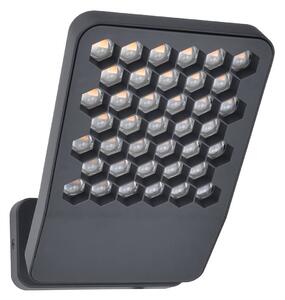 Vonkajšie nástenné LED svietidlo ATLANTIS, tmavošedé, 22 cm, kovové, IP54, Hliník / sivá / zinok, Hliník, Moderný, Nástenné svietidlo
