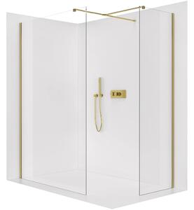 CERANO - Sprchová zástena Walk-in Onyx TL/P - 8 mm - hranatá vzpera - zlatá, transparentné sklo - 30x30x200 cm