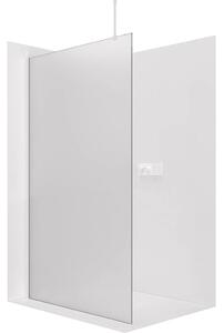CERANO - Sprchová zástena Walk-in Onyx Top Round Ľ/P - 8 mm - guľatá vzpera - biela matná, mliečne sklo - 30x200 cm