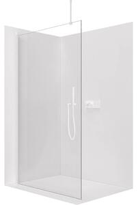 CERANO - Sprchová zástena Walk-in Onyx Top Round Ľ/P - 8 mm - guľatá vzpera - biela matná, transparentné sklo - 30x200 cm