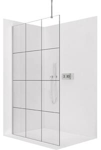 CERANO - Sprchová zástena Walk-in Onyx Top Round Ľ/P - 8 mm - guľatá vzpera - chróm, industriálne sklo - 90x200 cm