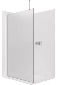 CERANO - Sprchová zástena Walk-in Onyx Top Round Ľ/P - 8 mm - guľatá vzpera - chróm, mliečne sklo - 40x200 cm