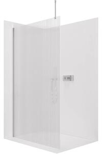 CERANO - Sprchová zástena Walk-in Onyx Top Round Ľ/P - 8 mm - okrúhla vzpera - chróm, ryhované sklo - 120x200 cm
