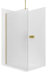CERANO - Sprchová zástena Walk-in Onyx Top Round Ľ/P - 8 mm - okrúhla vzpera - zlatá, mliečne sklo - 50x200 cm