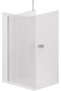 CERANO - Sprchová zástena Walk-in Onyx Top Cube Ľ/P - 8 mm - hranatá vzpera - chróm, ryhované sklo - 50x200 cm