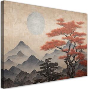 Obraz na plátne Japonská horská krajina Rozmery: 60 x 40 cm